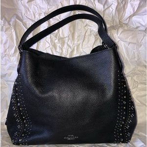 Coach Prairie Rivets Edie 31 Pebbled Leather Shoulder Bag Purse Hobo
